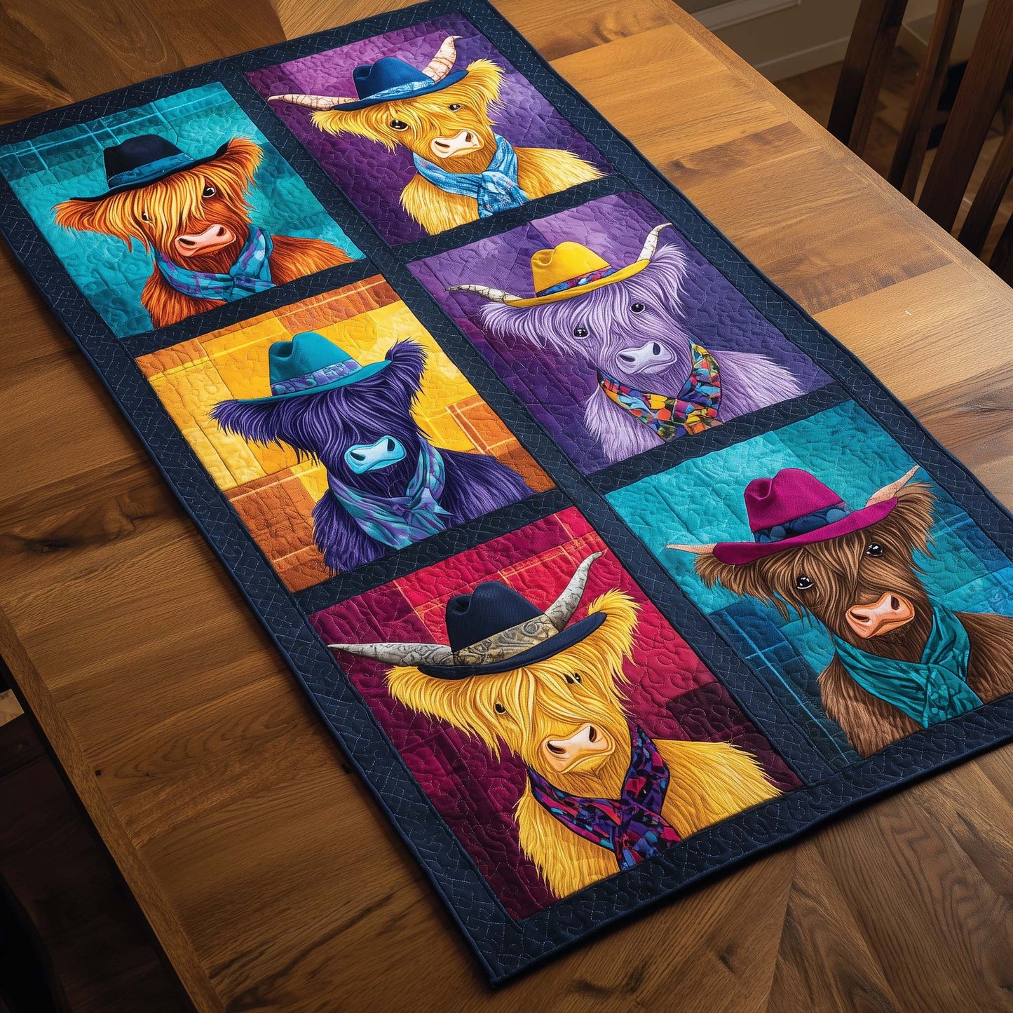 Highland Cow Quilted Table Runner GFTOMA7603