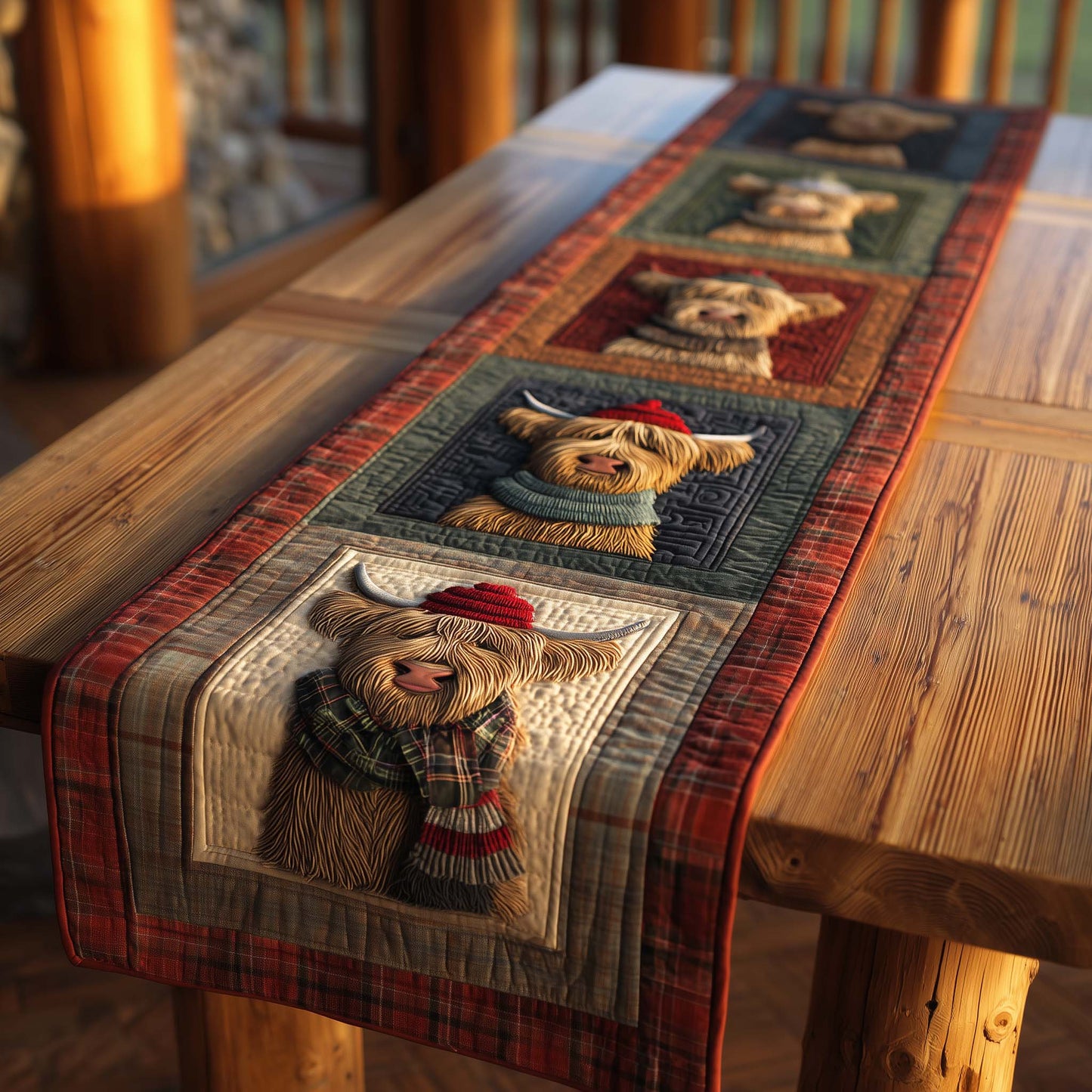 Highland Cow Quilted Table Runner GFTOMA7604