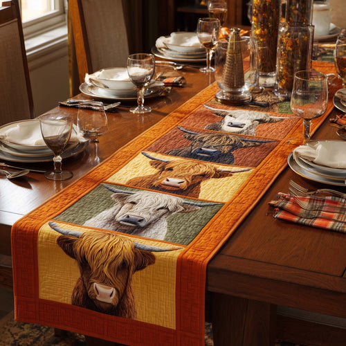 Highland Cow Quilted Table Runner GFTOMA7605