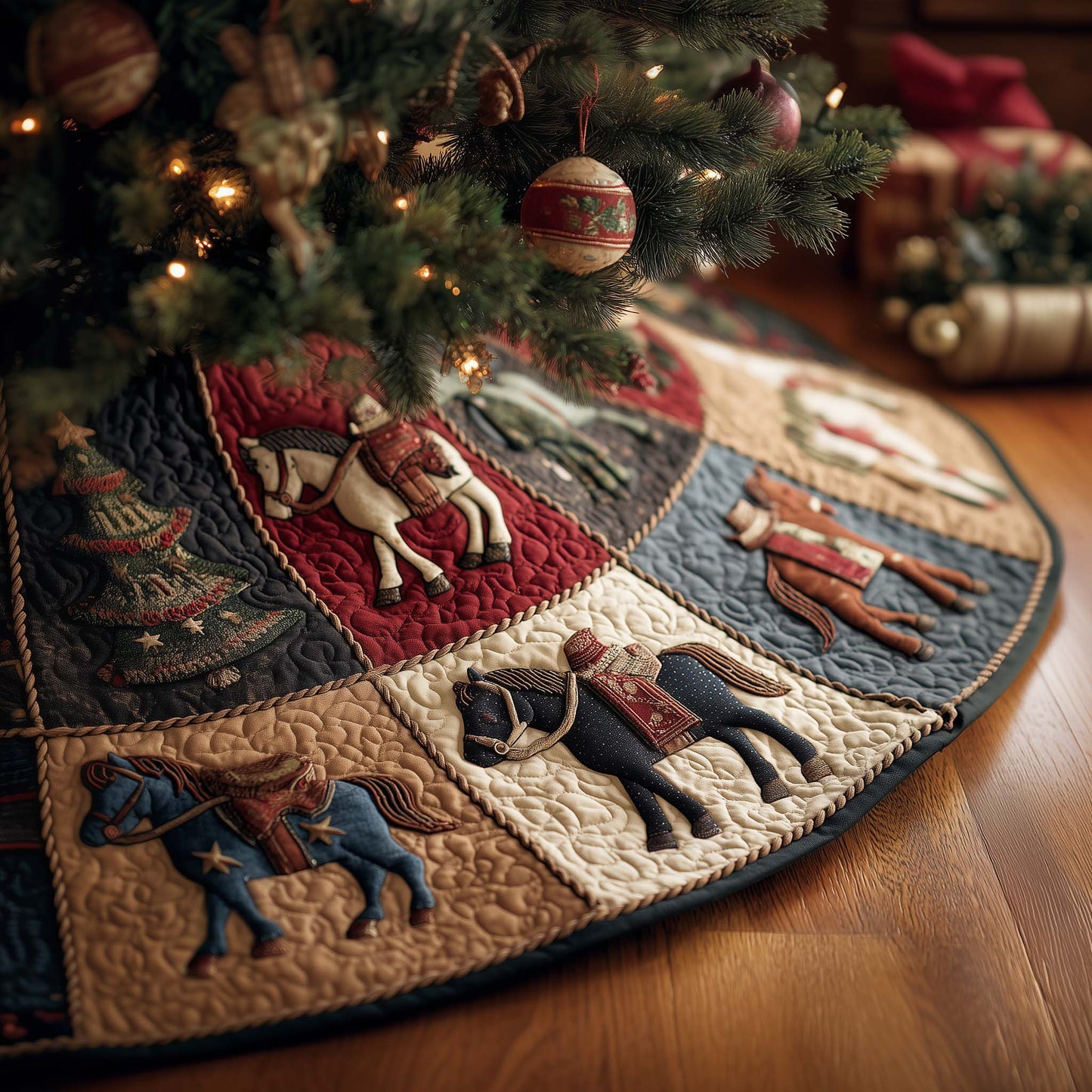 Horse Quilted Tree Skirt GFTOMA7676