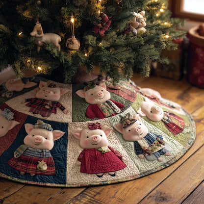 Happy Piggies Quilted Tree Skirt GFTOMA7692