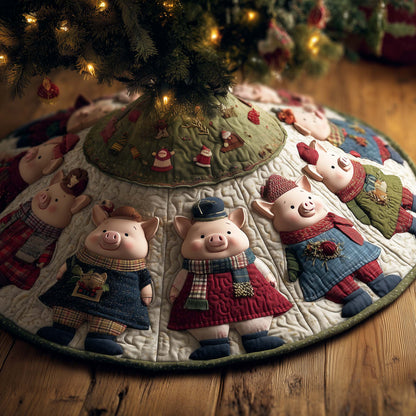 Happy Piggies Quilted Tree Skirt GFTOMA7693