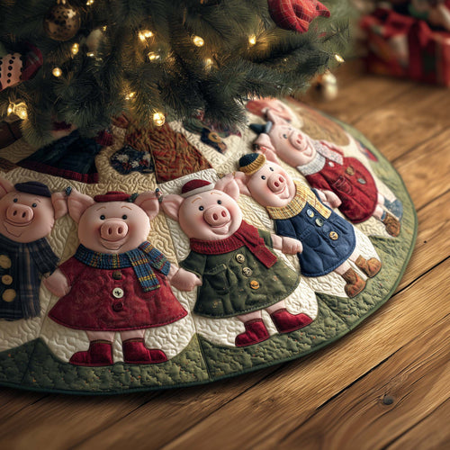 Happy Piggies Quilted Tree Skirt GFTOMA7694