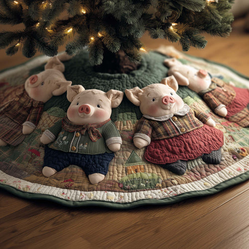 Happy Piggies Quilted Tree Skirt GFTOMA7696