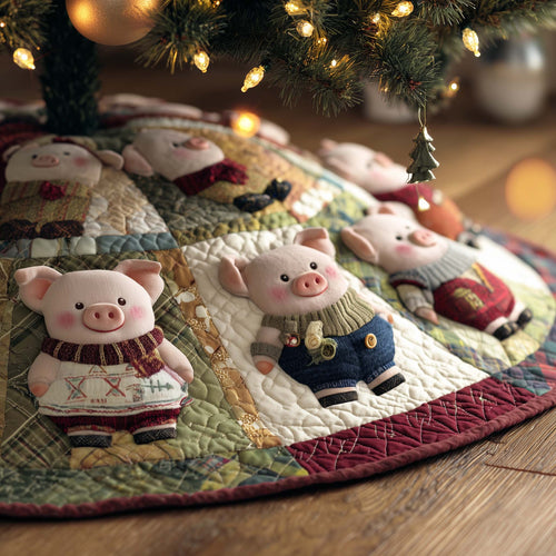 Happy Piggies Quilted Tree Skirt GFTOMA7698