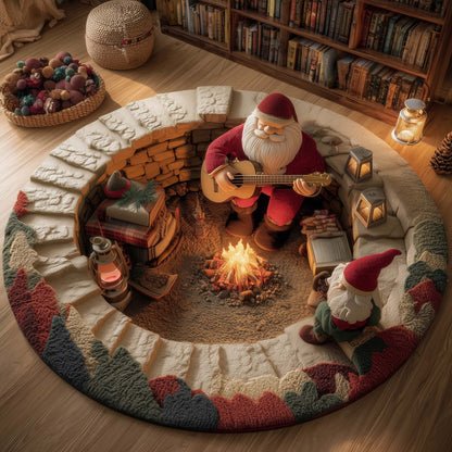 Yuletide Fireside Quilted Round Mat GFTOMA7706