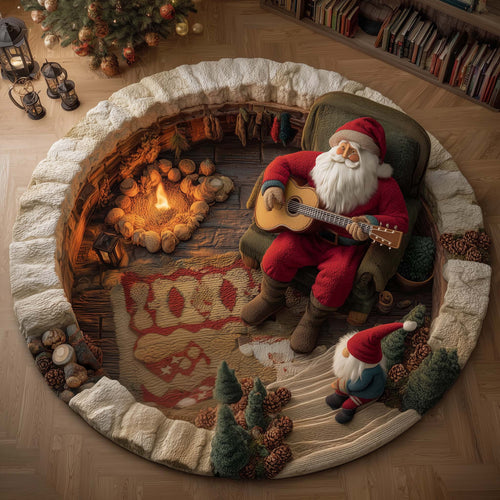 Yuletide Fireside Quilted Round Mat GFTOMA7707