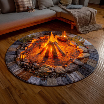Yuletide Fireside Quilted Round Mat GFTOMA7710