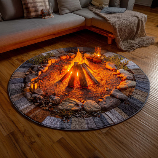 Yuletide Fireside Quilted Round Mat GFTOMA7710