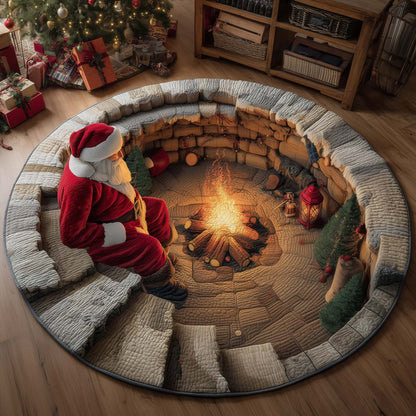 Yuletide Fireside Quilted Round Mat GFTOMA7712