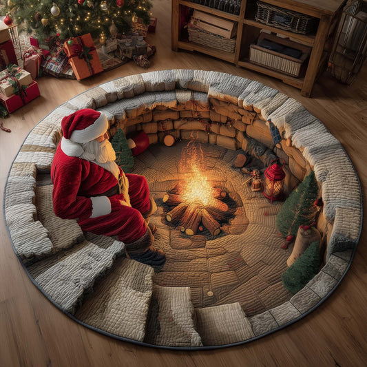 Yuletide Fireside Quilted Round Mat GFTOMA7712