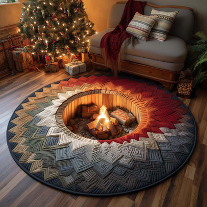 Yuletide Fireside Quilted Round Mat GFTOMA7713
