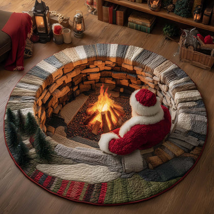 Yuletide Fireside Quilted Round Mat GFTOMA7714