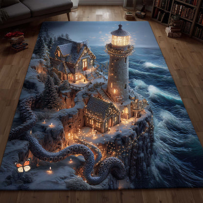 Winter Lighthouse Area Rug GFTOMA7766