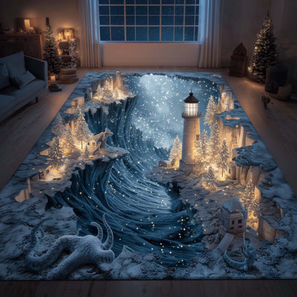 Winter Lighthouse Area Rug GFTOMA7767
