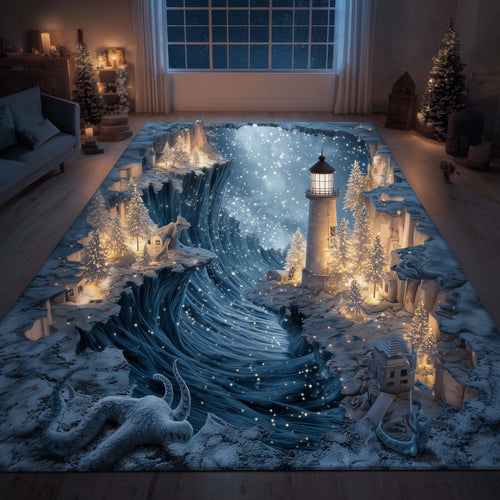Winter Lighthouse Area Rug GFTOMA7767