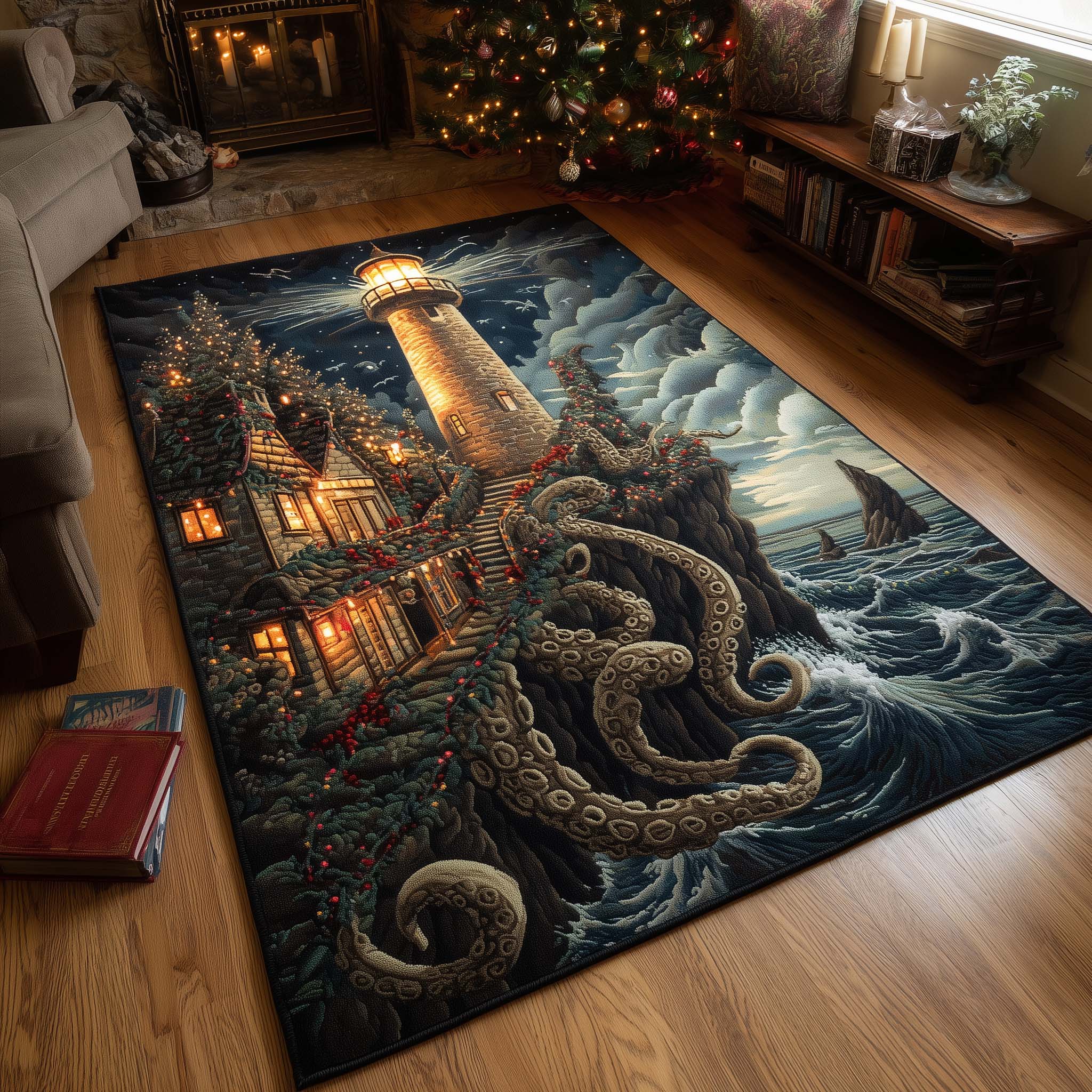Winter Lighthouse Area Rug GFTOMA7769 – Willow Quilt