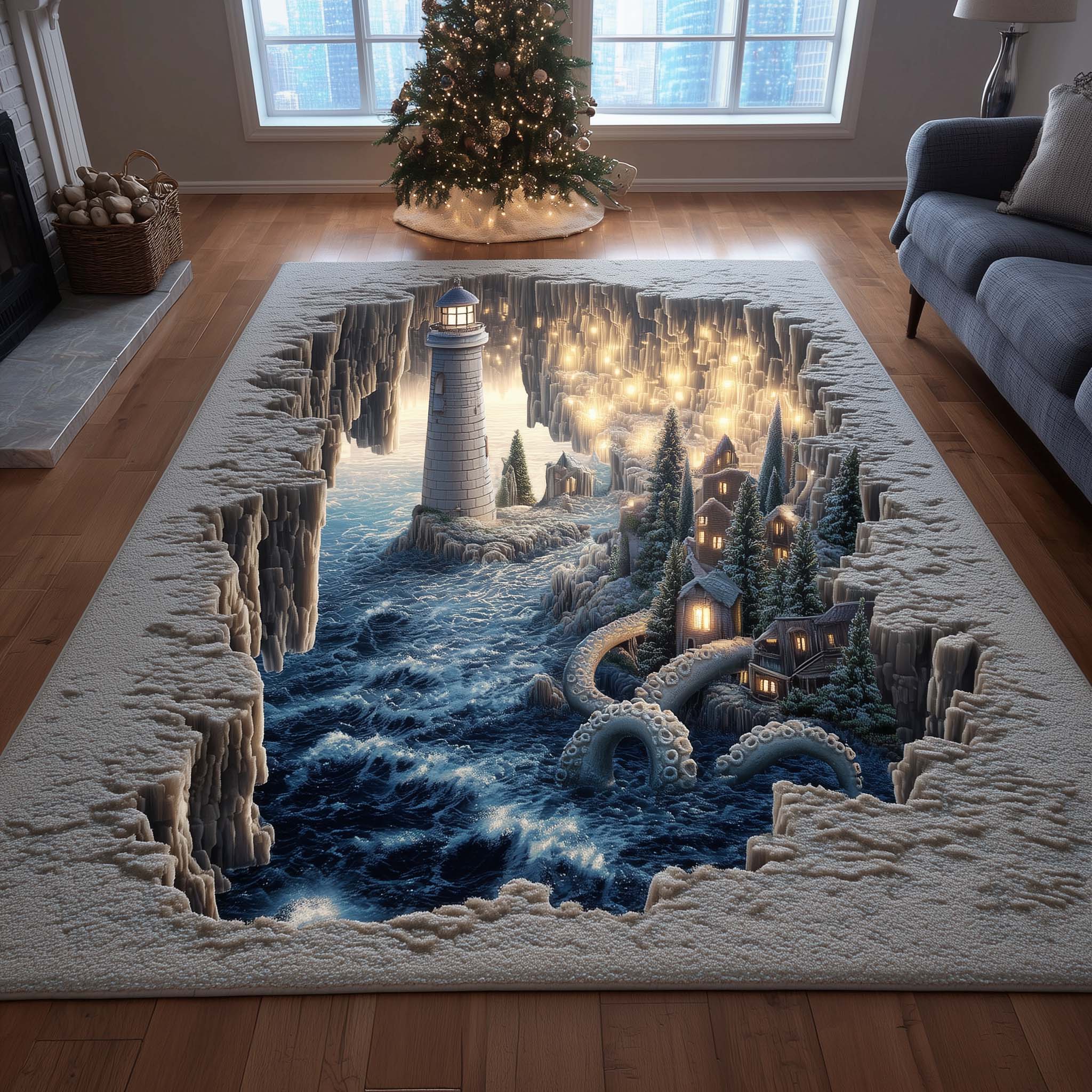 Winter Lighthouse Area Rug GFTOMA7770 – Willow Quilt