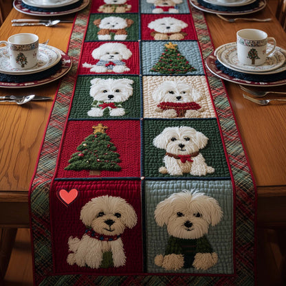 Bichon Quilted Table Runner GFTOMA7773