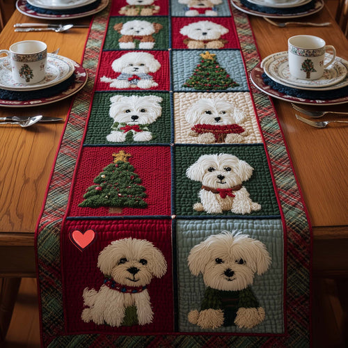 Bichon Quilted Table Runner GFTOMA7773