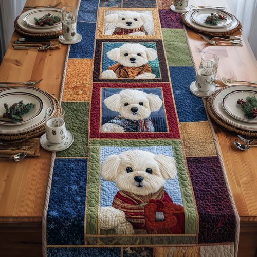 Bichon Quilted Table Runner GFTOMA7774