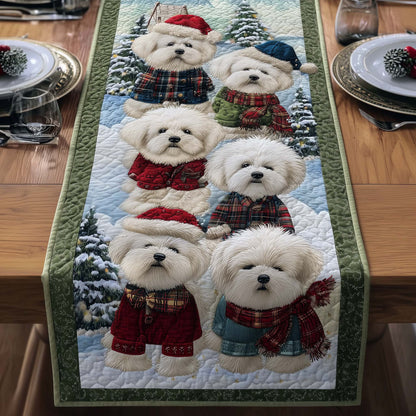 Bichon Quilted Table Runner GFTOMA7776