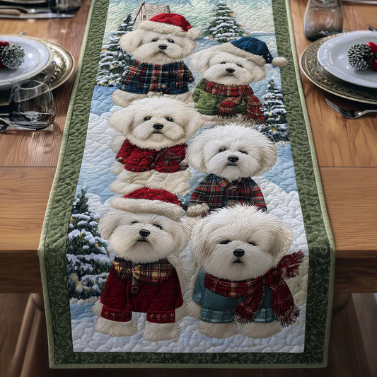 Bichon Quilted Table Runner GFTOMA7776