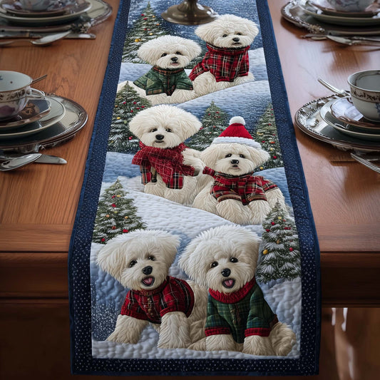 Bichon Quilted Table Runner GFTOMA7779