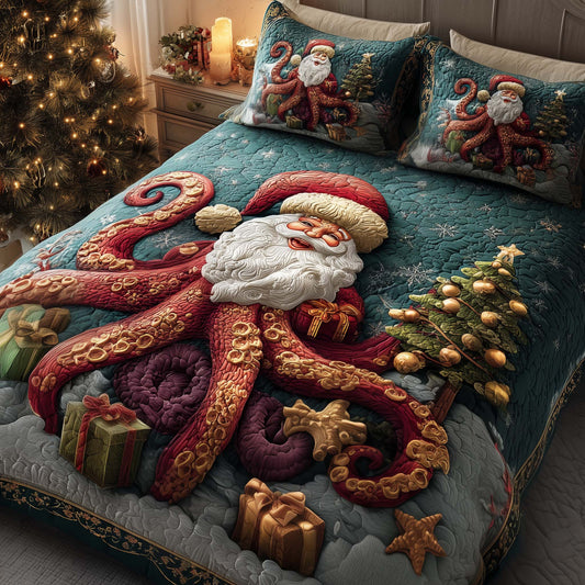 Festive Octopus 3-Piece Quilted Bedding Set GFTOMA7792