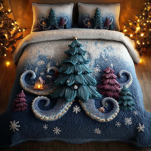 Festive Octopus 3-Piece Quilted Bedding Set GFTOMA7796