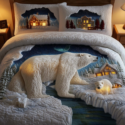 Polar Bear 3-Piece Quilted Bedding Set GFTOMA7834