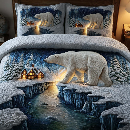 Polar Bear 3-Piece Quilted Bedding Set GFTOMA7836