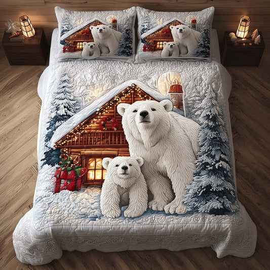 Polar Bear 3-Piece Quilted Bedding Set GFTOMA7837