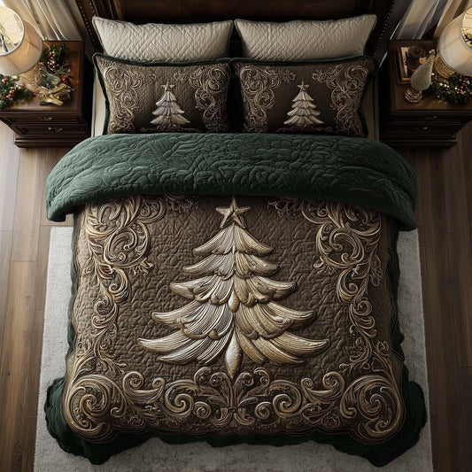 Evergreen Charm 3-Piece Quilted Bedding Set GFTOMA7844