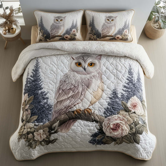 Celestial Owl 3-Piece Quilted Bedding Set GFTOMA7849