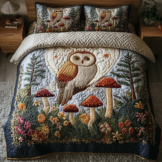 Celestial Owl 3-Piece Quilted Bedding Set GFTOMA7850