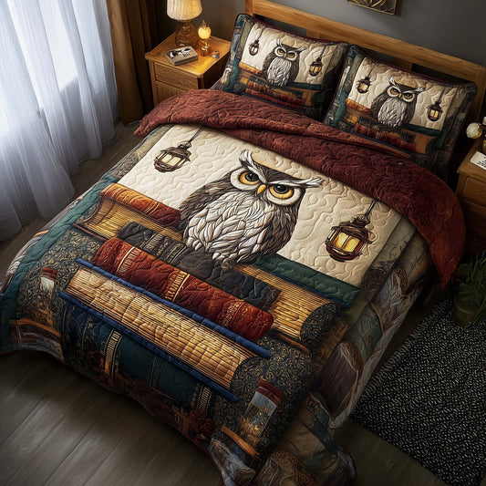Celestial Owl 3-Piece Quilted Bedding Set GFTOMA7851