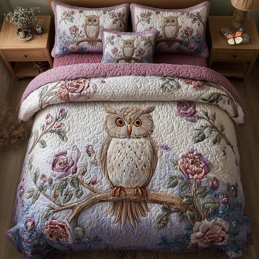 Celestial Owl 3-Piece Quilted Bedding Set GFTOMA7855