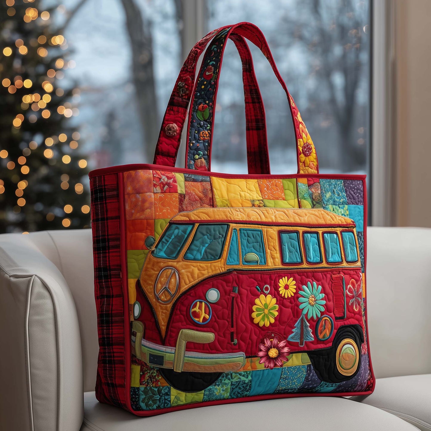 Hippie Van Quilted Tote Bag GFTOMA7871