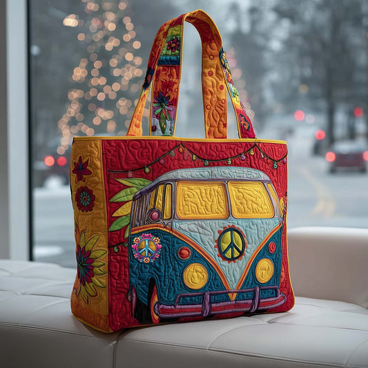 Hippie Van Quilted Tote Bag GFTOMA7873