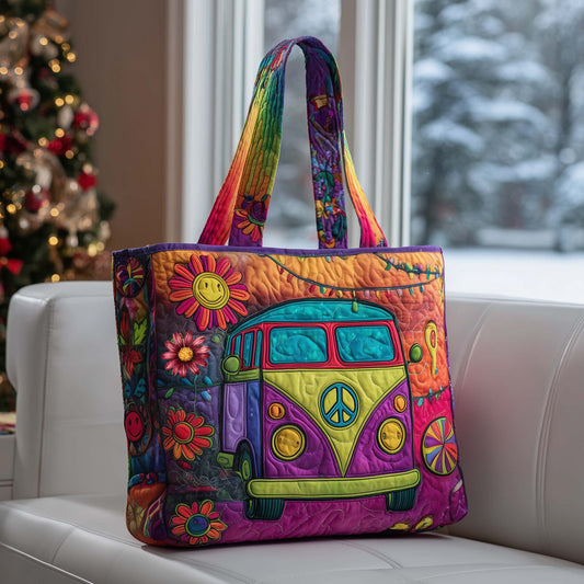 Hippie Van Quilted Tote Bag GFTOMA7875