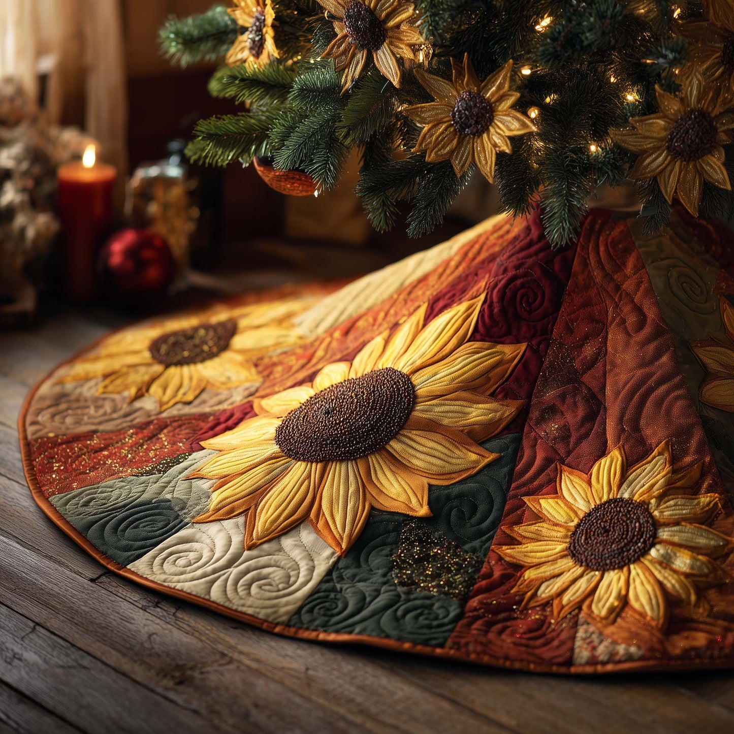 Sunflower Quilted Tree Skirt GFTOMA7991