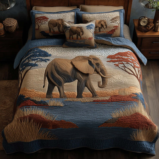 Elephant 3-Piece Quilted Bedding Set GFTOMA8001