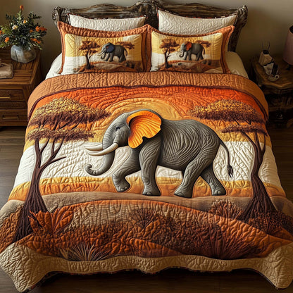 Elephant 3-Piece Quilted Bedding Set GFTOMA8002