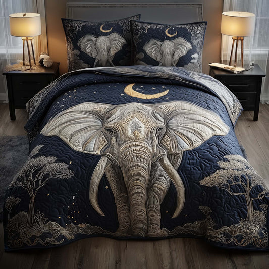 Elephant 3-Piece Quilted Bedding Set GFTOMA8003