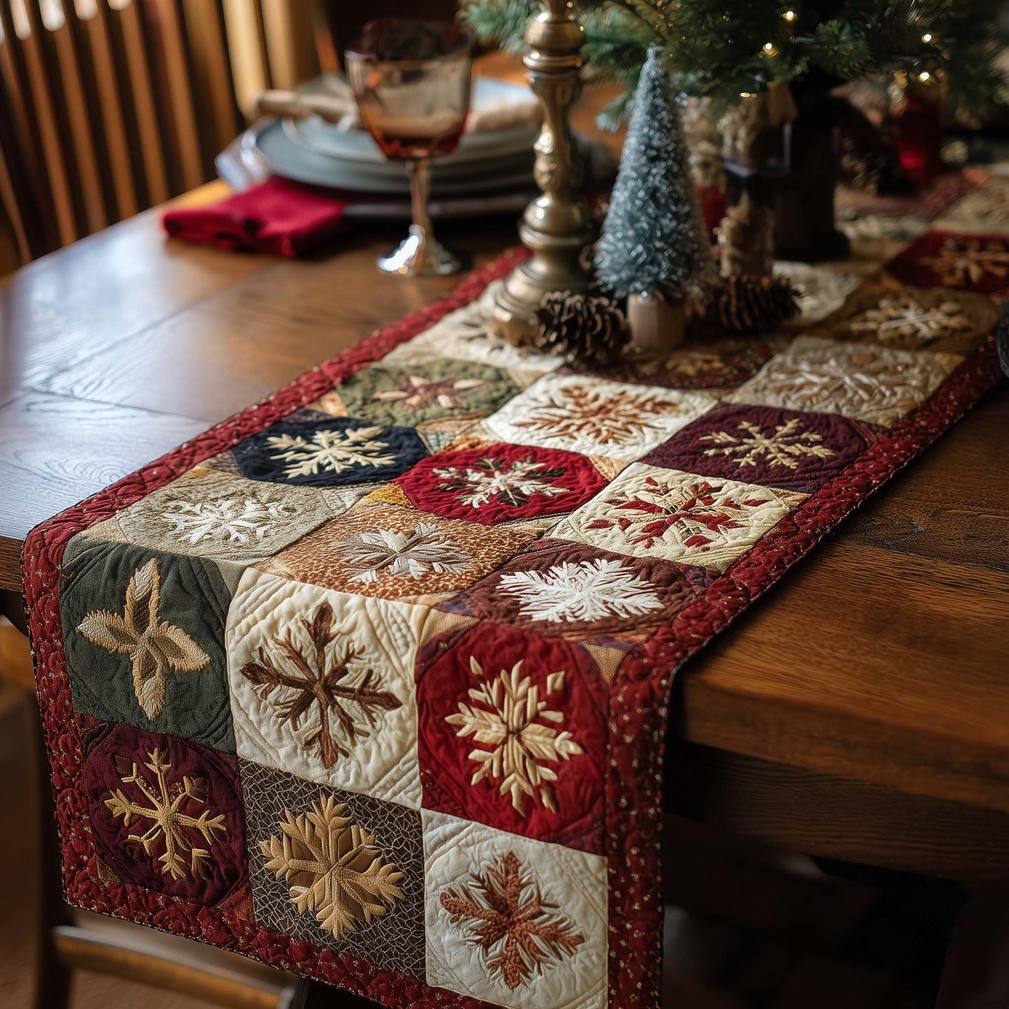 Snowflake Quilted Table Runner GFTOMA8057