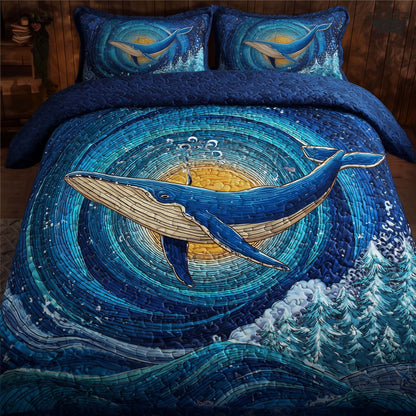 Prism Whale 3-Piece Quilted Bedding Set GFTOMA8079