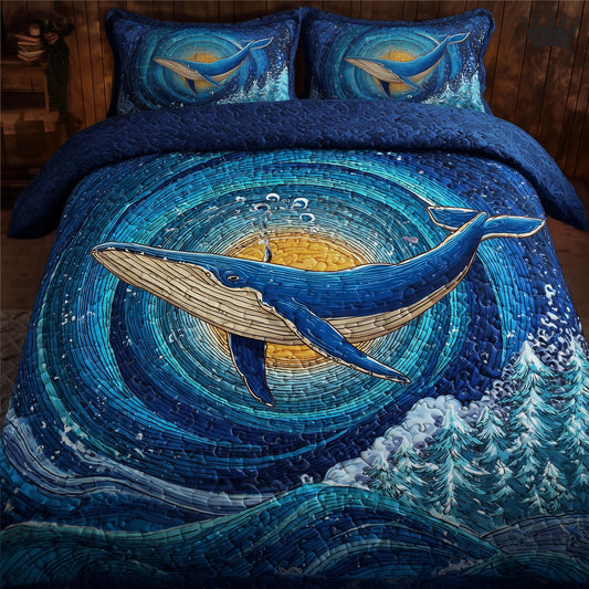 Prism Whale 3-Piece Quilted Bedding Set GFTOMA8079