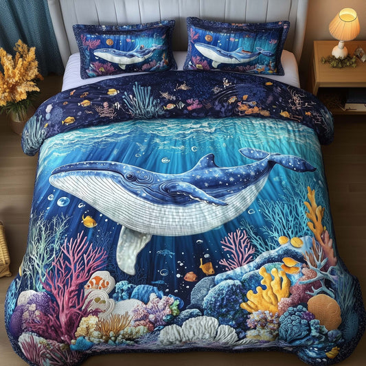 Prism Whale 3-Piece Quilted Bedding Set GFTOMA8082