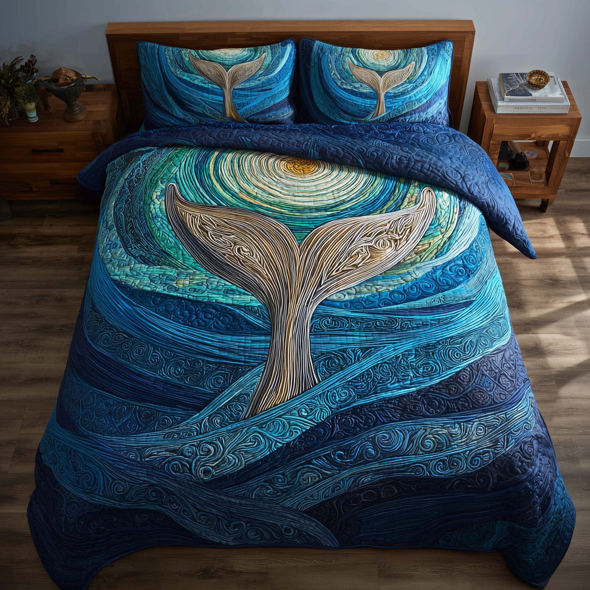 Prism Whale 3-Piece Quilted Bedding Set GFTOMA8084
